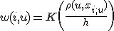 w(i,u) = K\biggl(\frac{\rho(u,x_{i; u})}{h}\biggr)